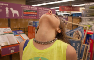 18 year old cutie Jessica Doltin strips naked atop a four wheeler on the patio